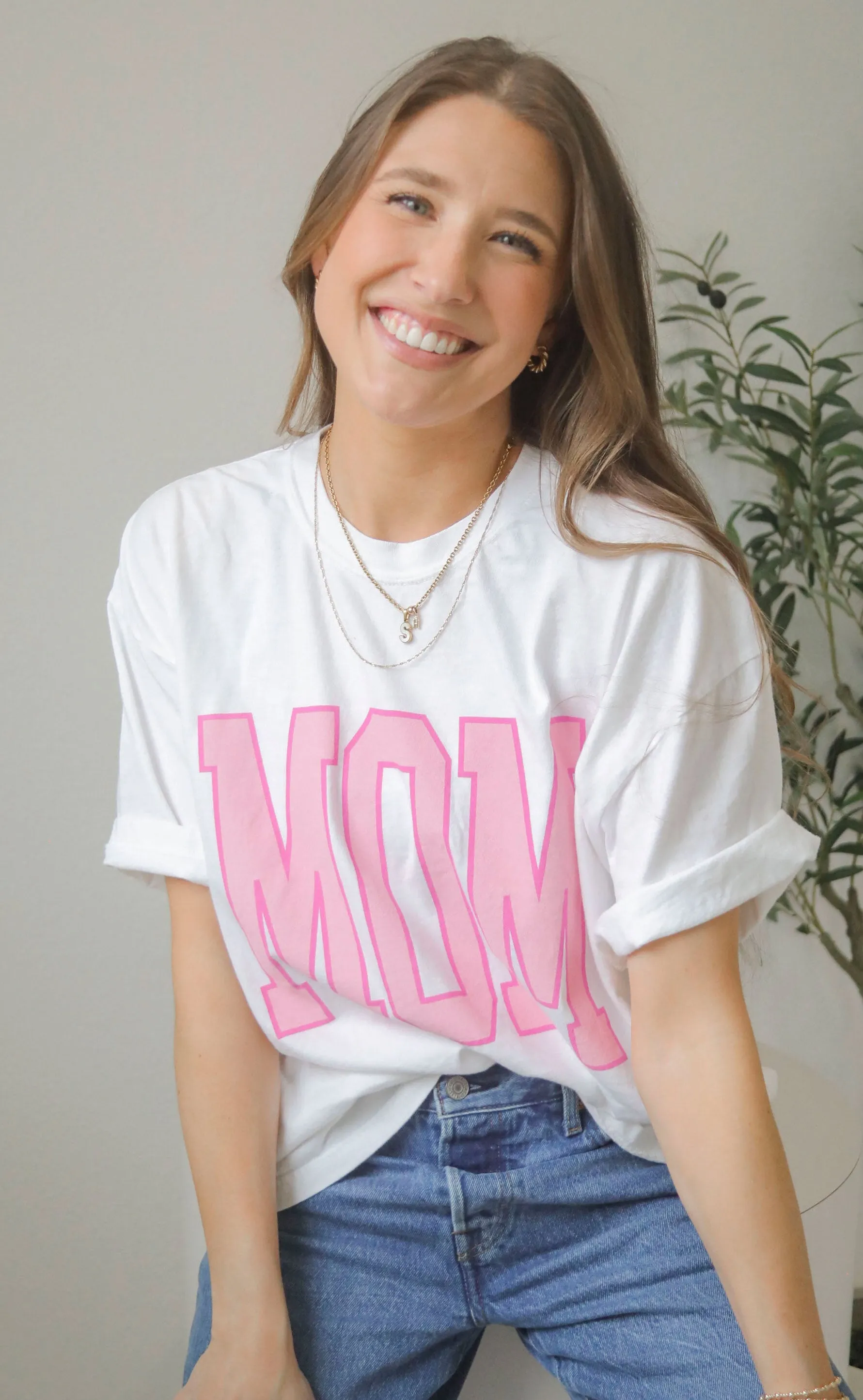 charlie southern: mom t shirt - pink