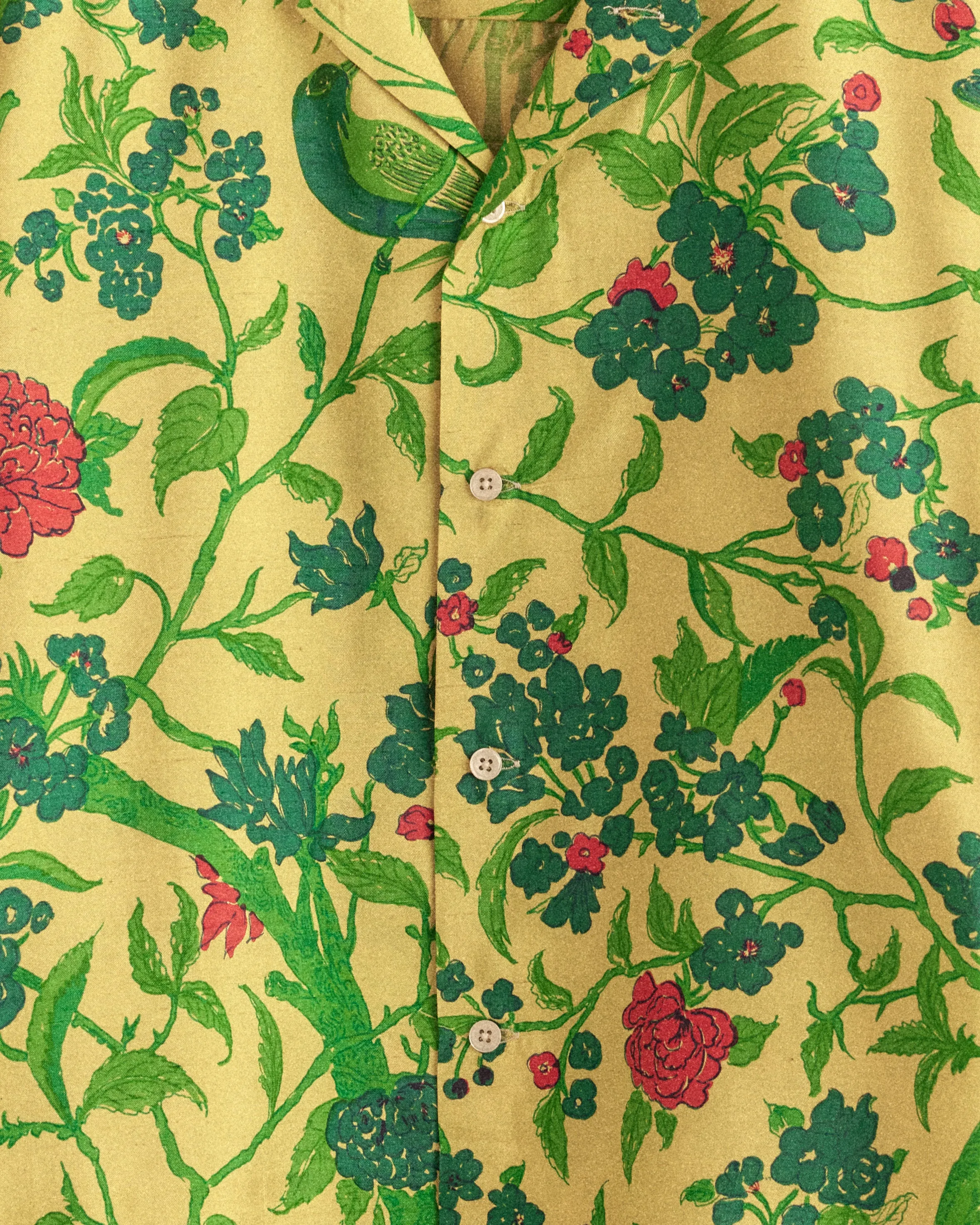 Chartreuse Botanical Shirt - L/XL