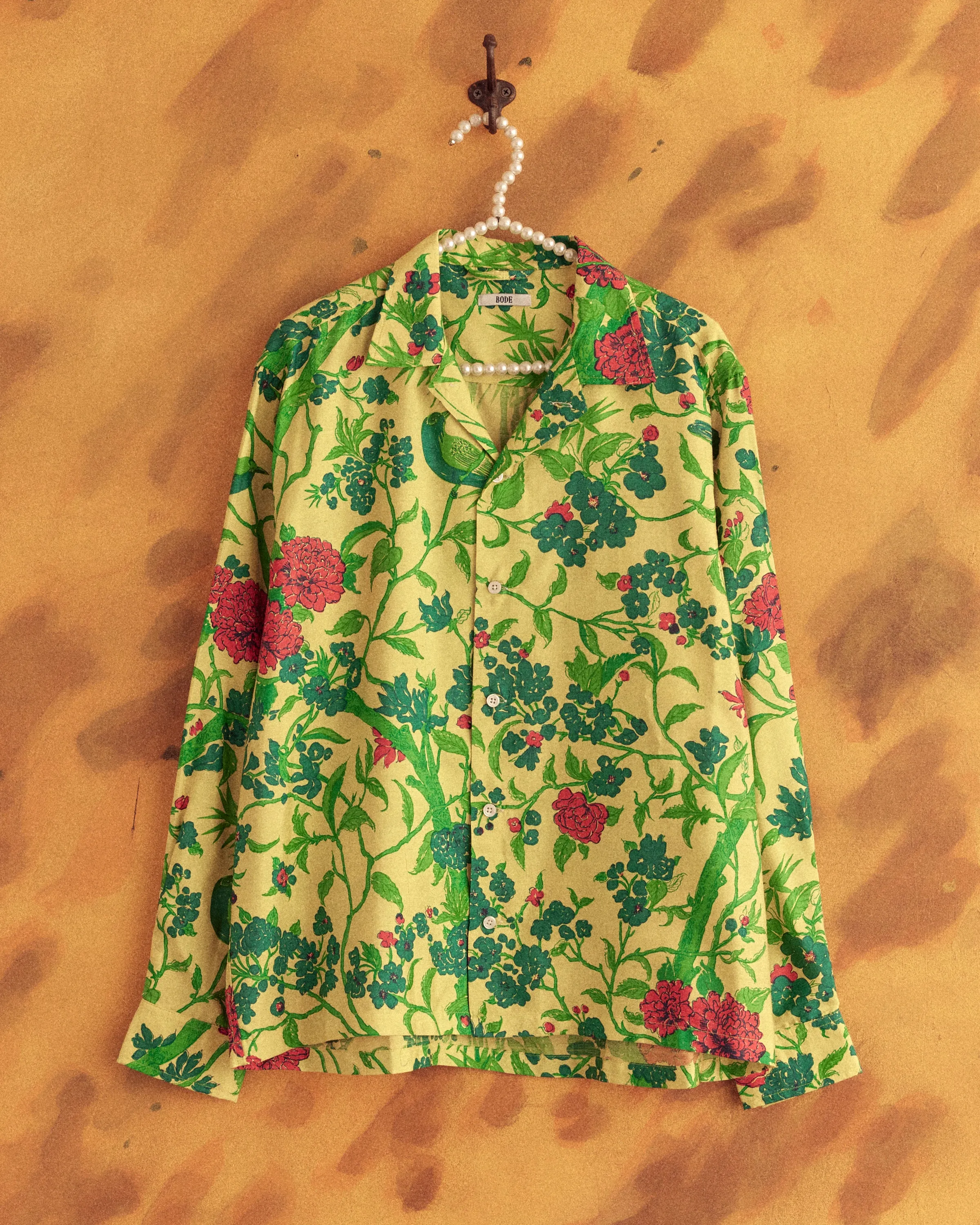 Chartreuse Botanical Shirt - L/XL