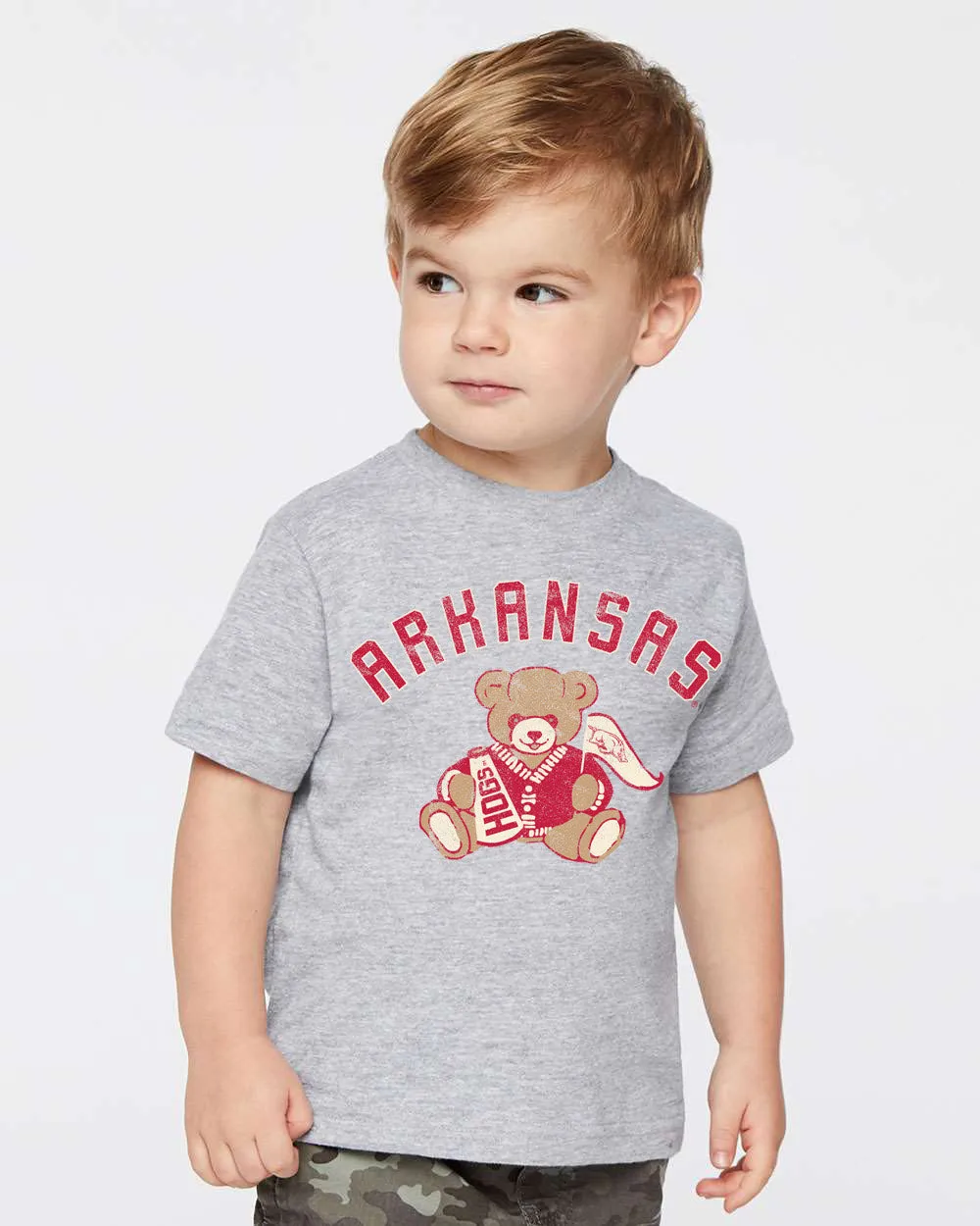 Children's Arkansas Bear Gray Tee