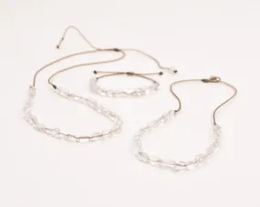 Clear Quartz Pebble - Bracelet, Necklace, Duet, OR the whole set!