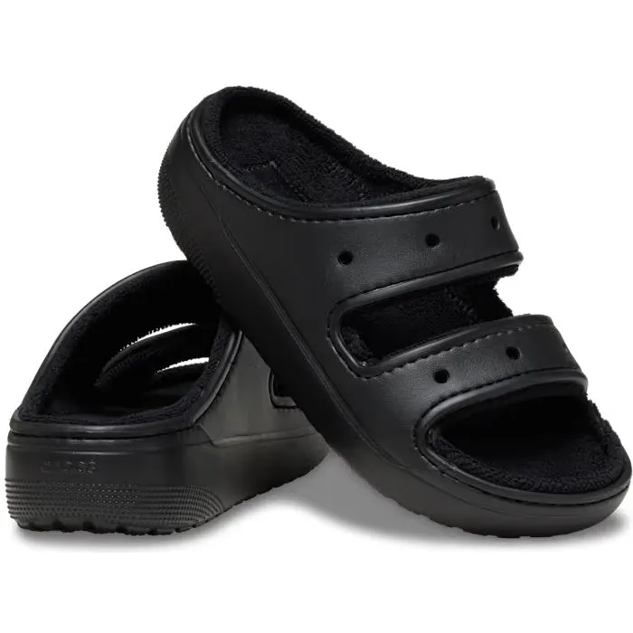 Crocs Classic Cozzzy Towel Sandal Slide Black Adults