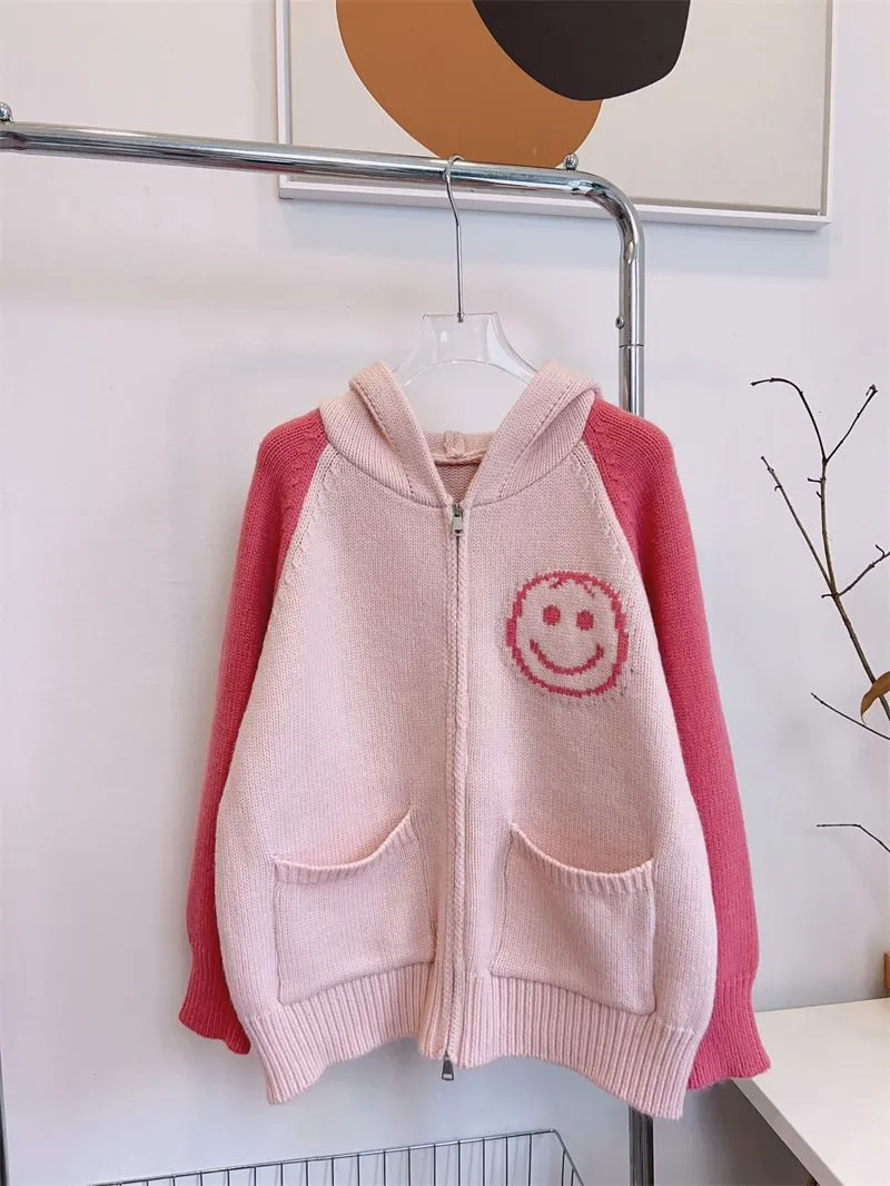 Cute Designer Smiley Face Zip Up Cardigan Sweater