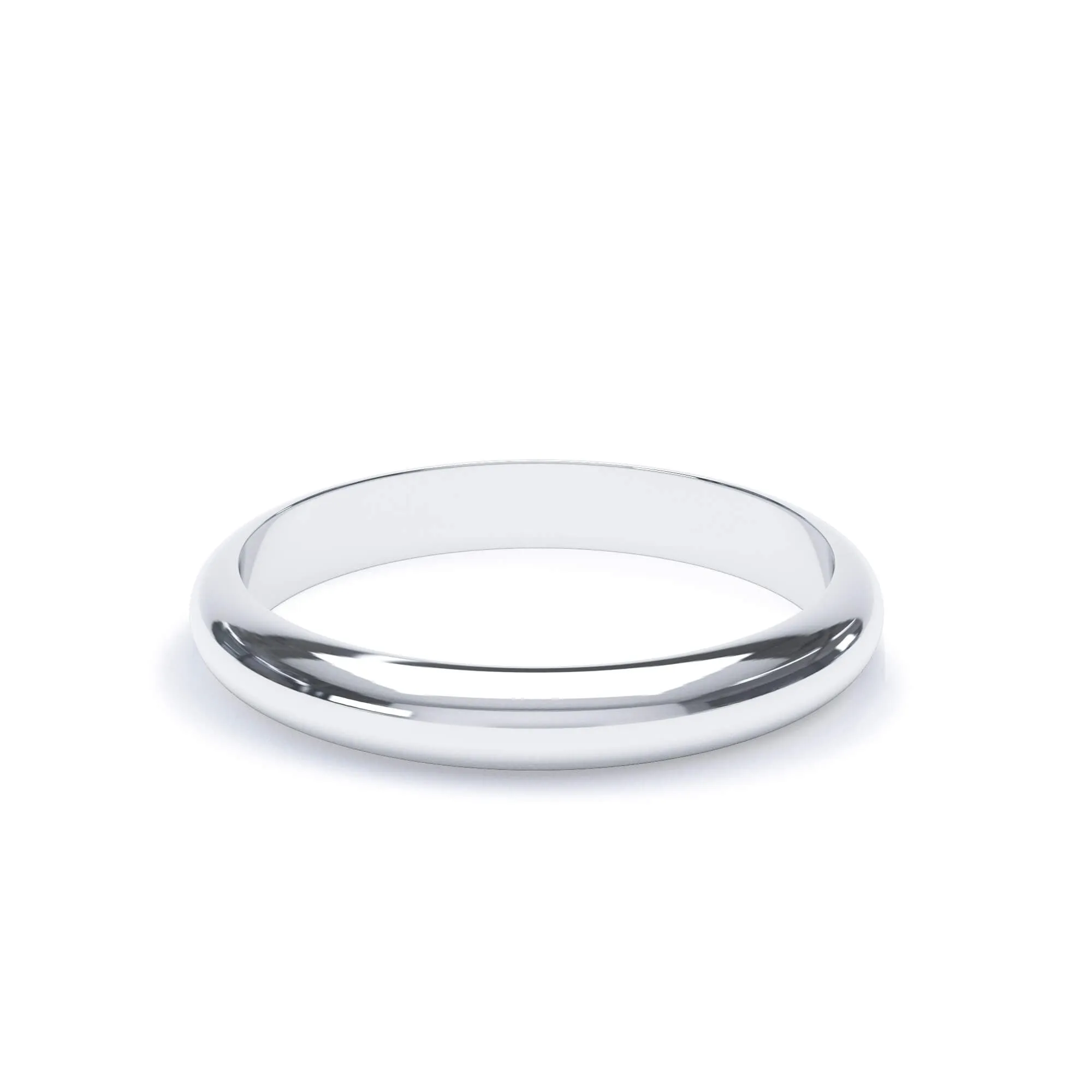 - D Shape Profile Plain Wedding Ring Platinum