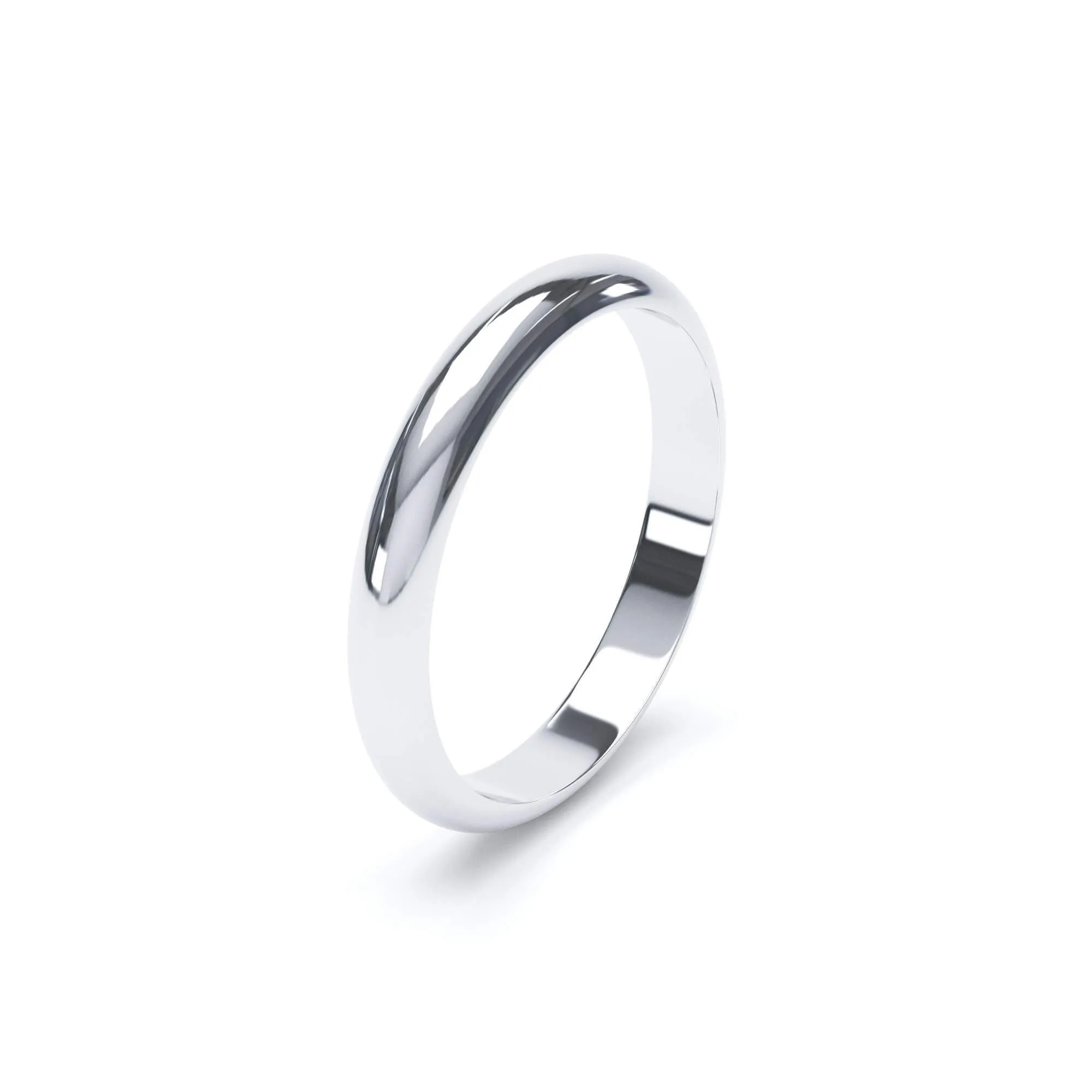 - D Shape Profile Plain Wedding Ring Platinum