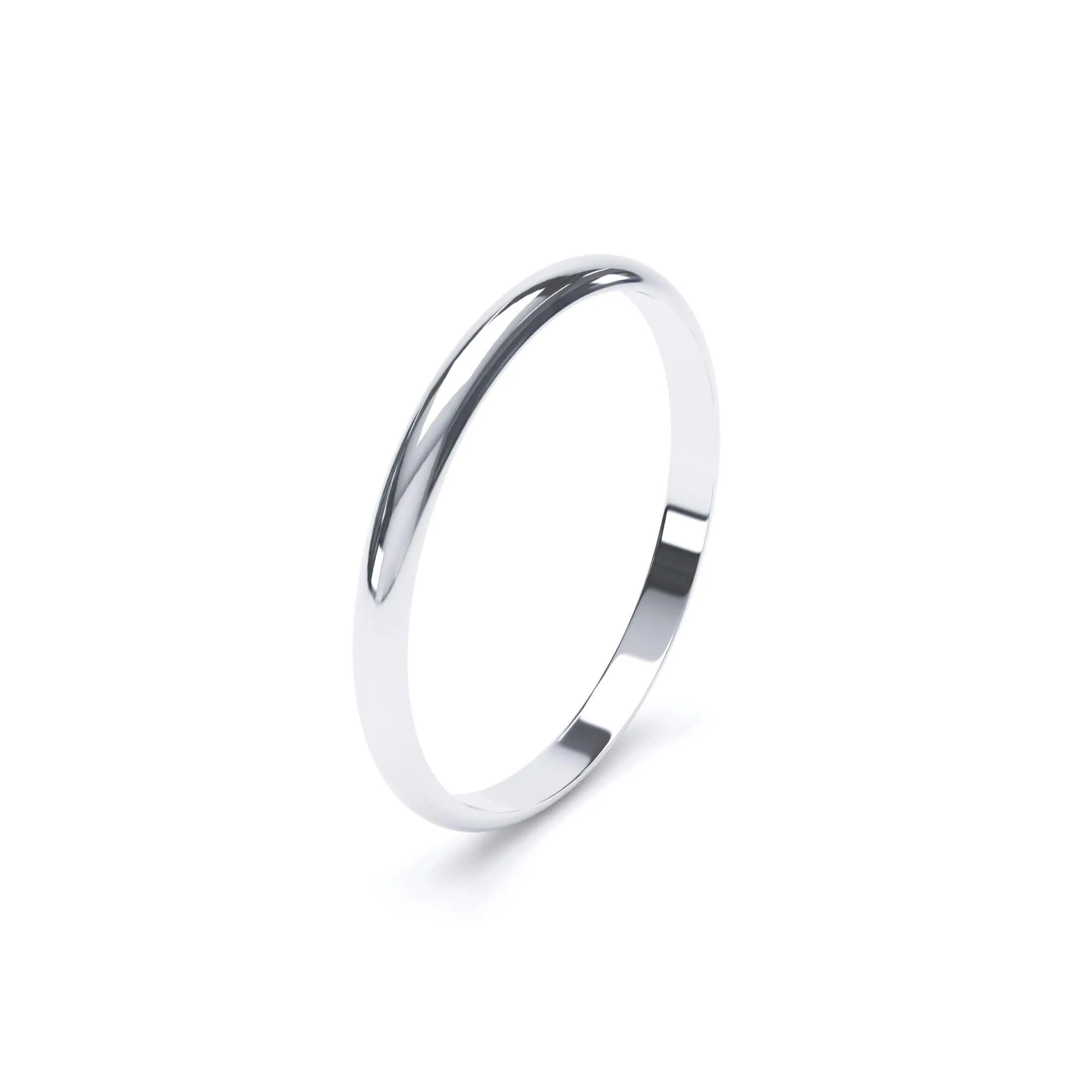 - D Shape Profile Plain Wedding Ring Platinum