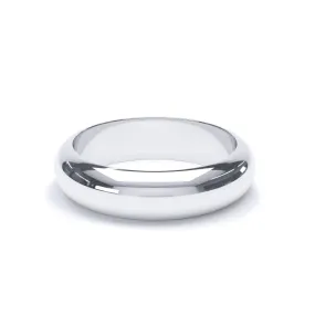 - D Shape Profile Wedding Ring 18k White Gold