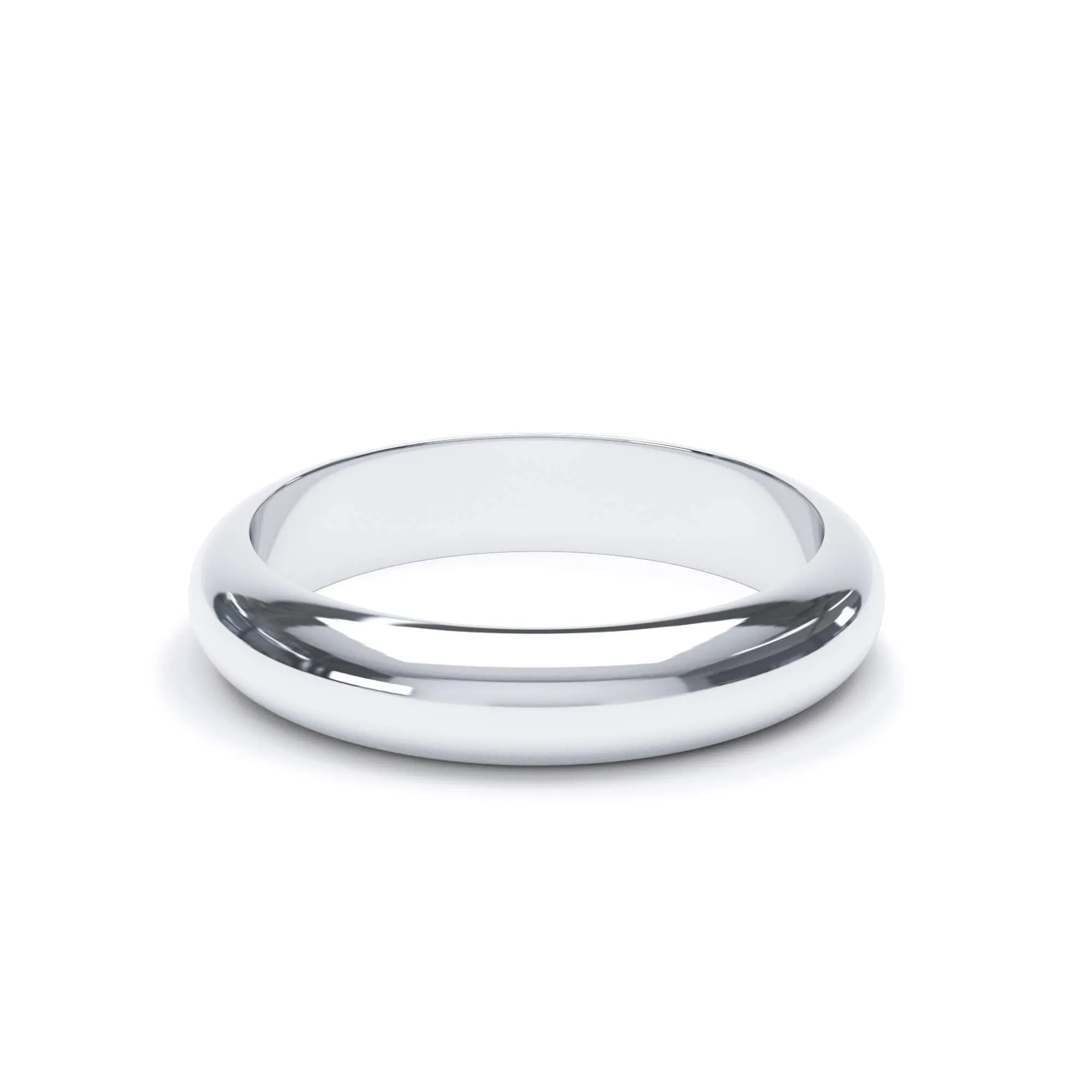 - D Shape Profile Wedding Ring 18k White Gold