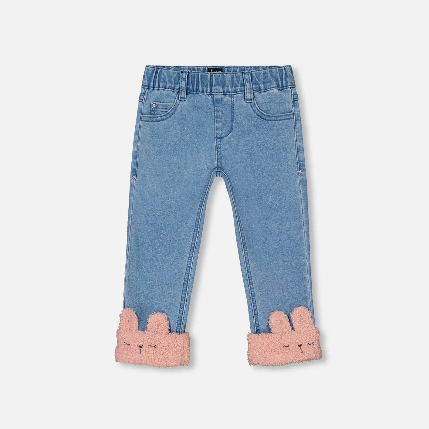 Deux Par Deux Denim Pants - Sherpa Turn Up