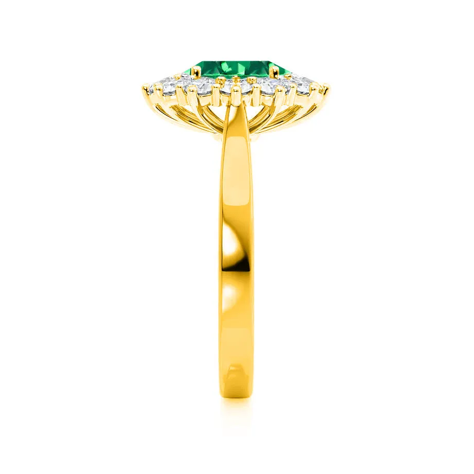 DIANA - Chatham® Emerald & Lab Diamond 18k Yellow Gold