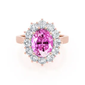 DIANA - Chatham® Pink Sapphire & Lab Diamond 18k Rose Gold