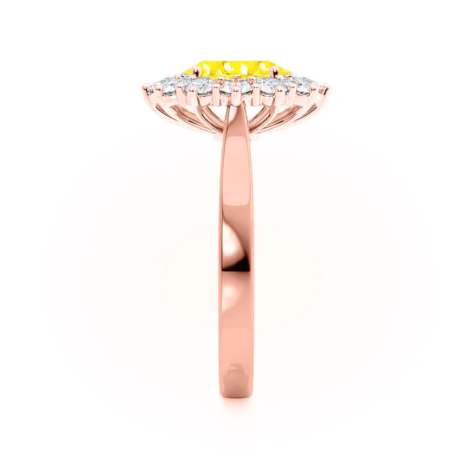 DIANA - Chatham® Yellow Sapphire & Lab Diamond 18k Rose Gold