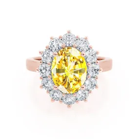 DIANA - Chatham® Yellow Sapphire & Lab Diamond 18k Rose Gold