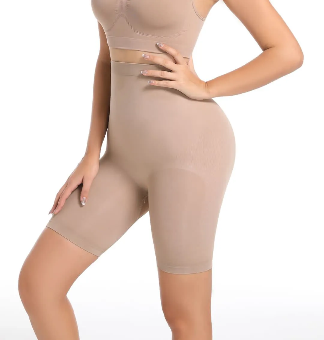 DM Shapewear seamless High Waist above the knee push up shorts Mt000374B