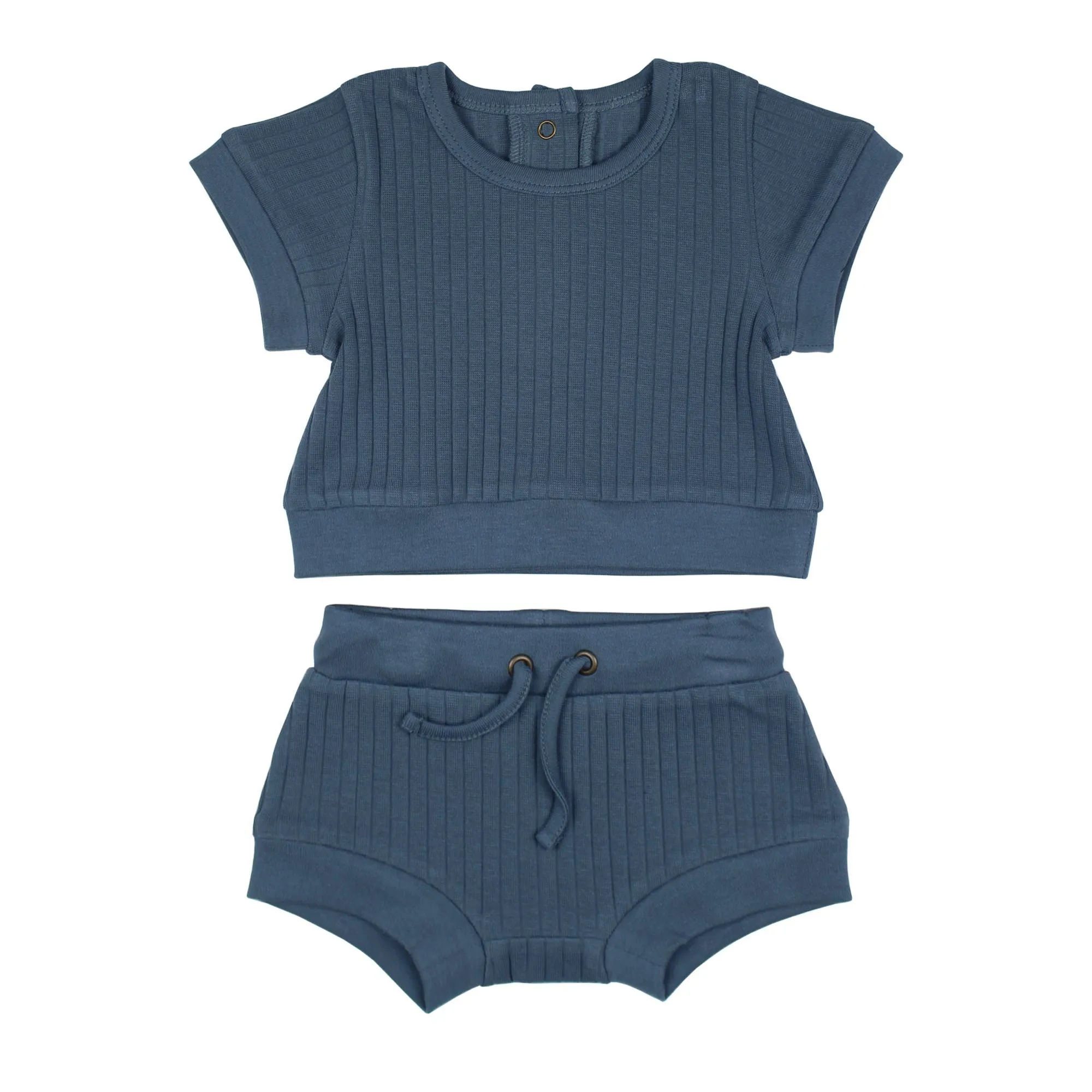 Dolphin Ribbed Tee & Shortie Set