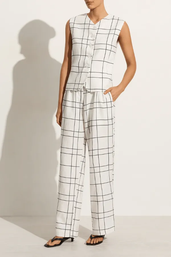 Duomo Pant Letizia Check White