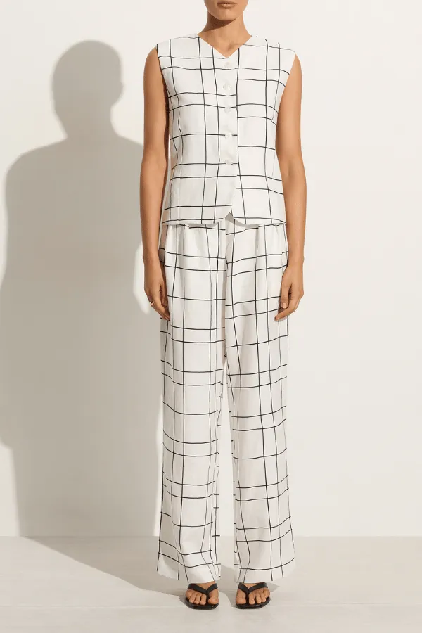 Duomo Pant Letizia Check White