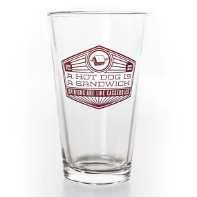 Emblem Pint Glass (A Hot Dog is a Sandwich)