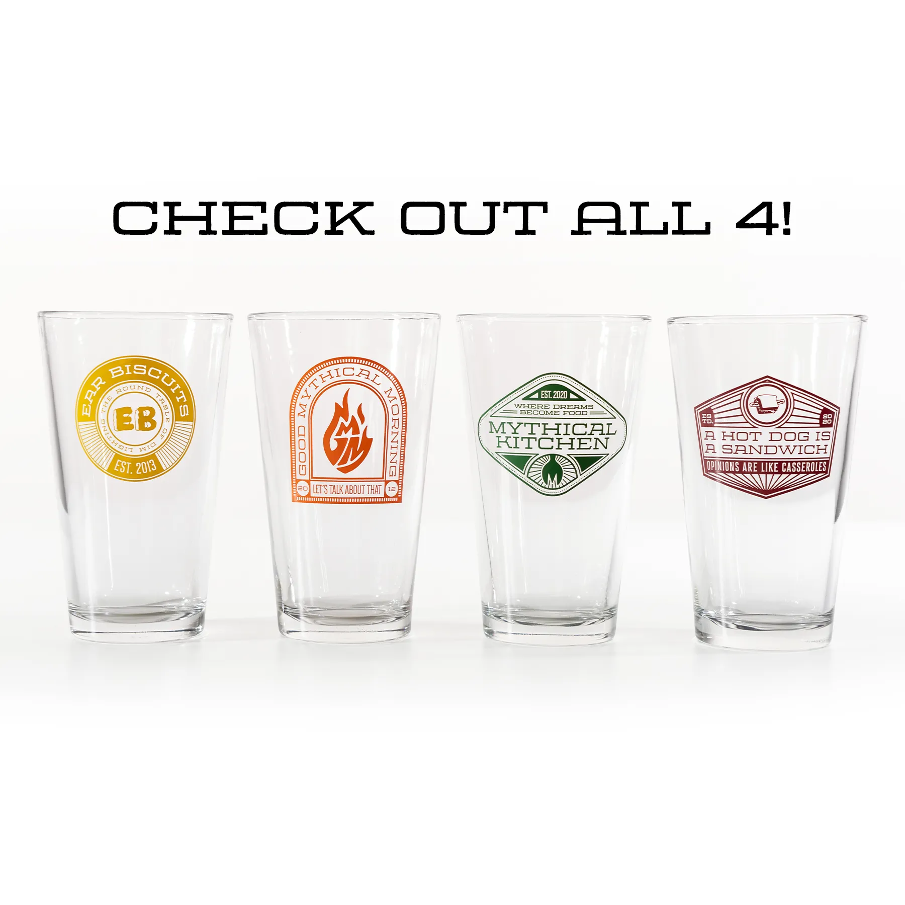 Emblem Pint Glass (A Hot Dog is a Sandwich)