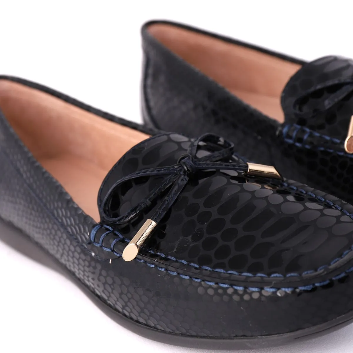 ERIN Navy Croc Patent