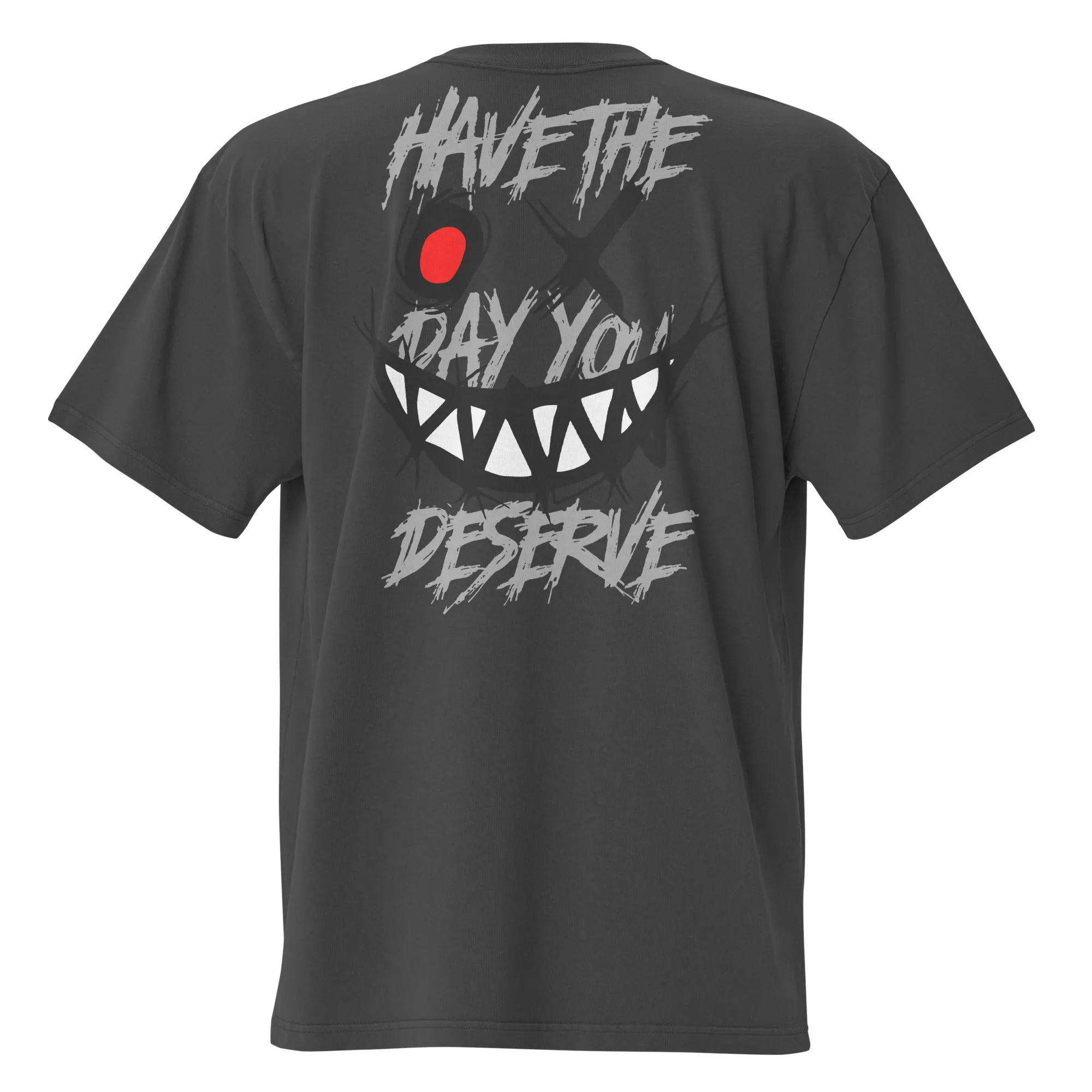 Evil Grin Graphic And Slogan Men's Oversized Faded T-shirt