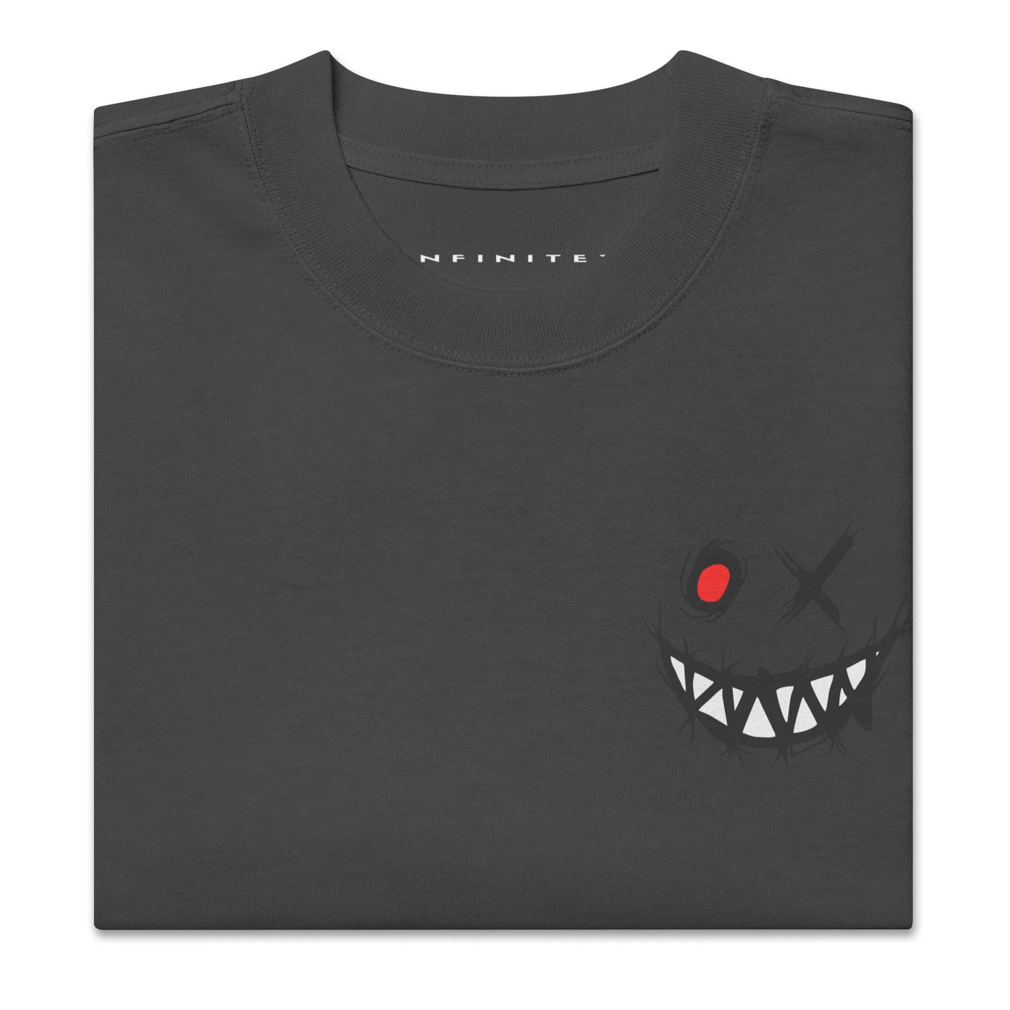 Evil Grin Graphic And Slogan Men's Oversized Faded T-shirt