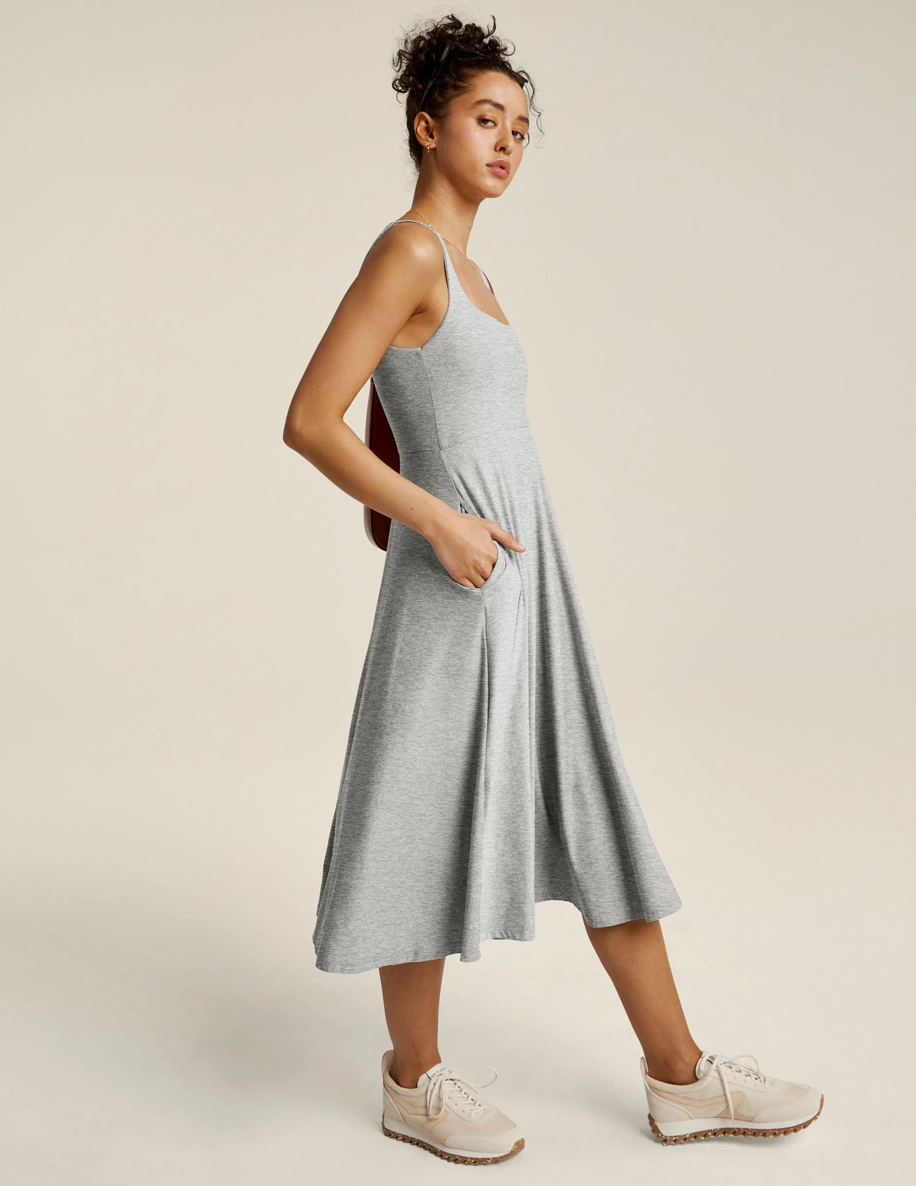 Featherweight At The Ready Square Neck Dress