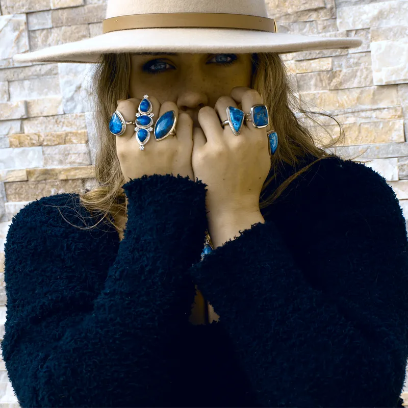 Fennec Azurite Bohemian Style Ring