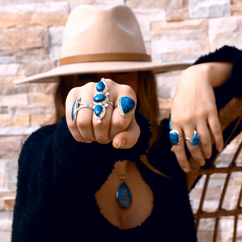 Fennec Azurite Bohemian Style Ring