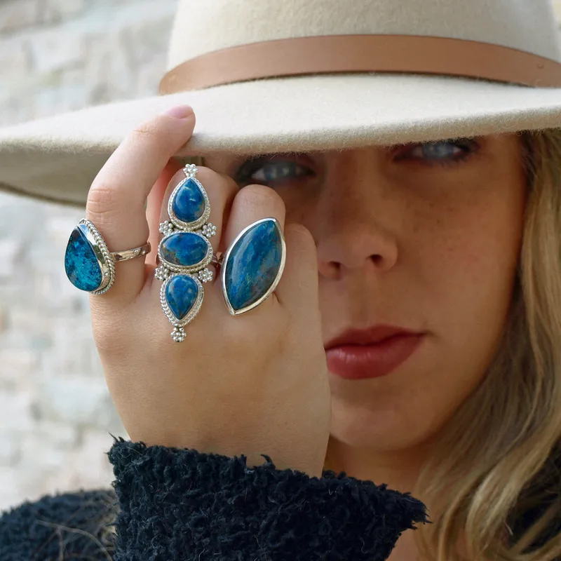 Fennec Azurite Bohemian Style Ring