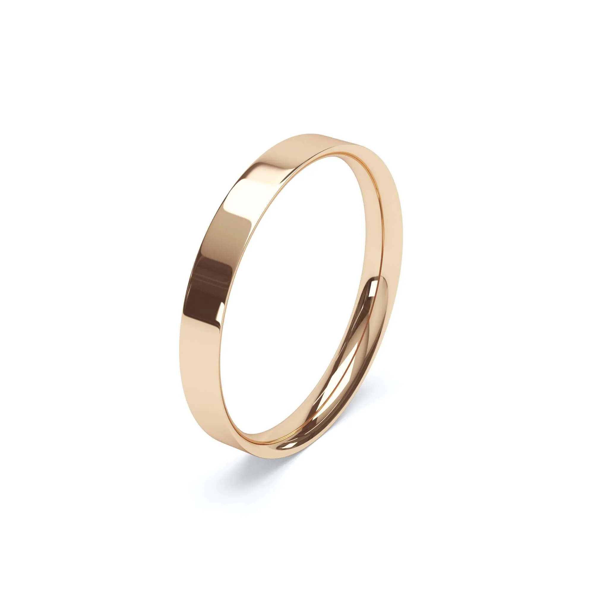 - Flat Court Profile Plain Wedding Ring 18k Rose Gold