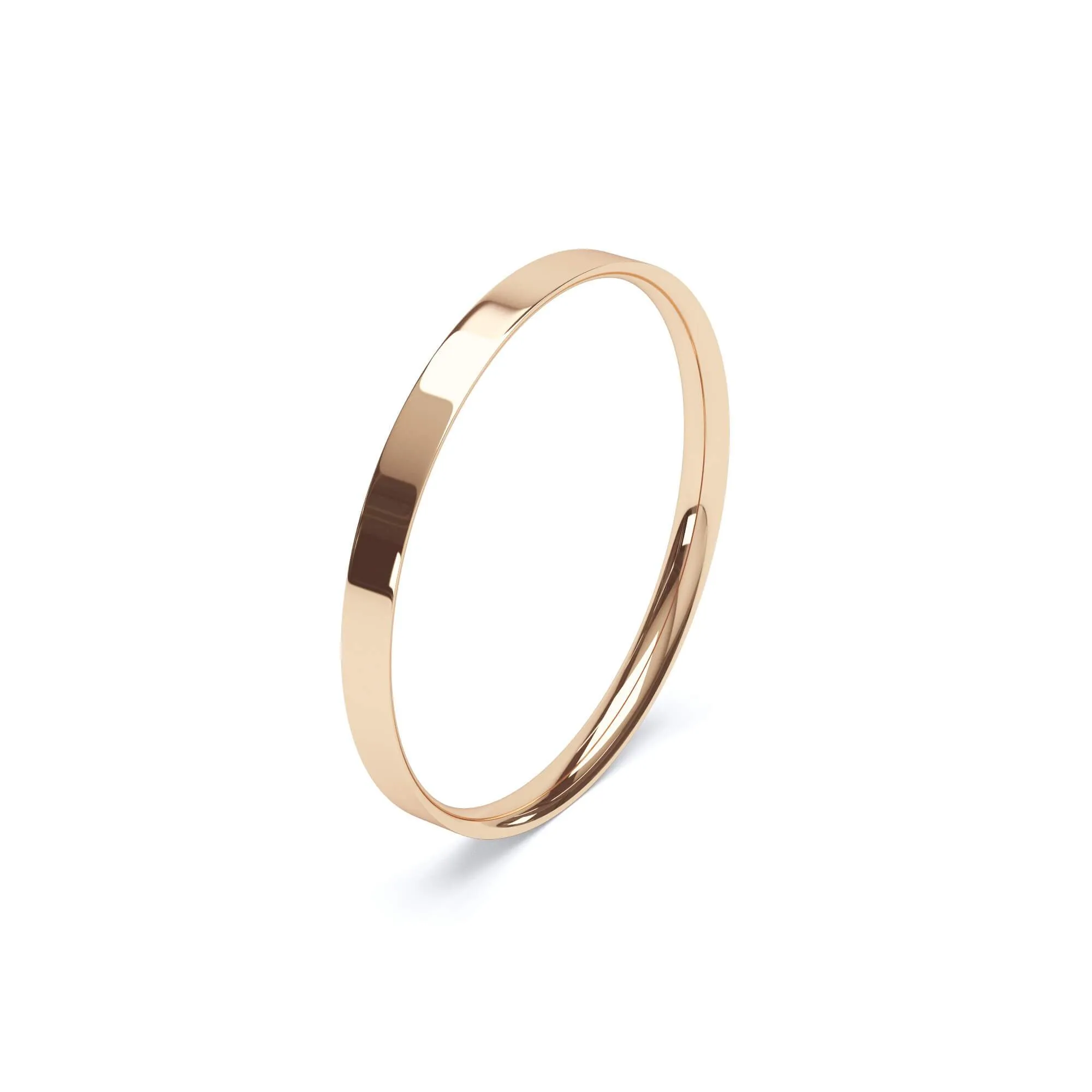 - Flat Court Profile Plain Wedding Ring 18k Rose Gold