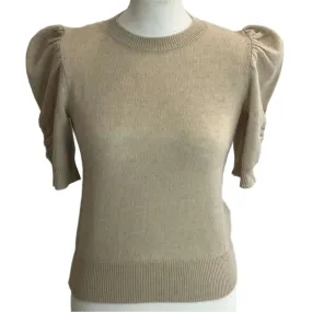 Frame New Cream Cashmere Puff Sleeve Sweater XS