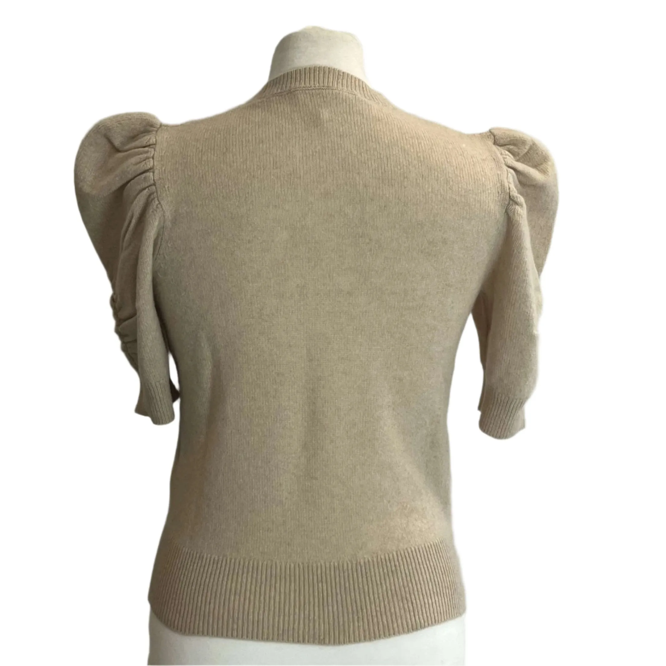 Frame New Cream Cashmere Puff Sleeve Sweater XS