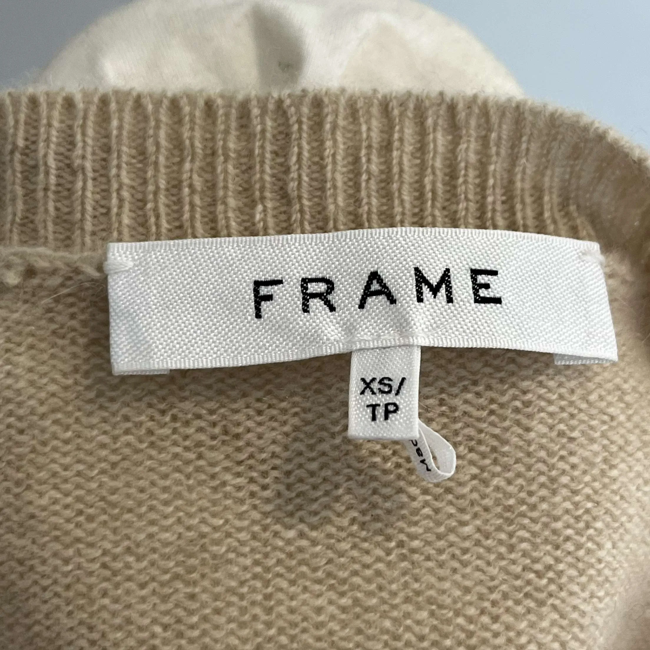 Frame New Cream Cashmere Puff Sleeve Sweater XS