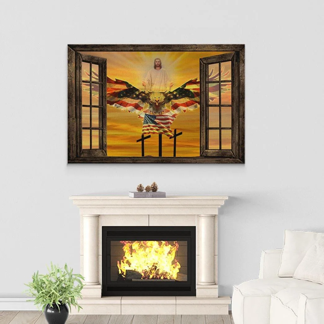 Gearhuman 3D Jesus American Eagle Canvas