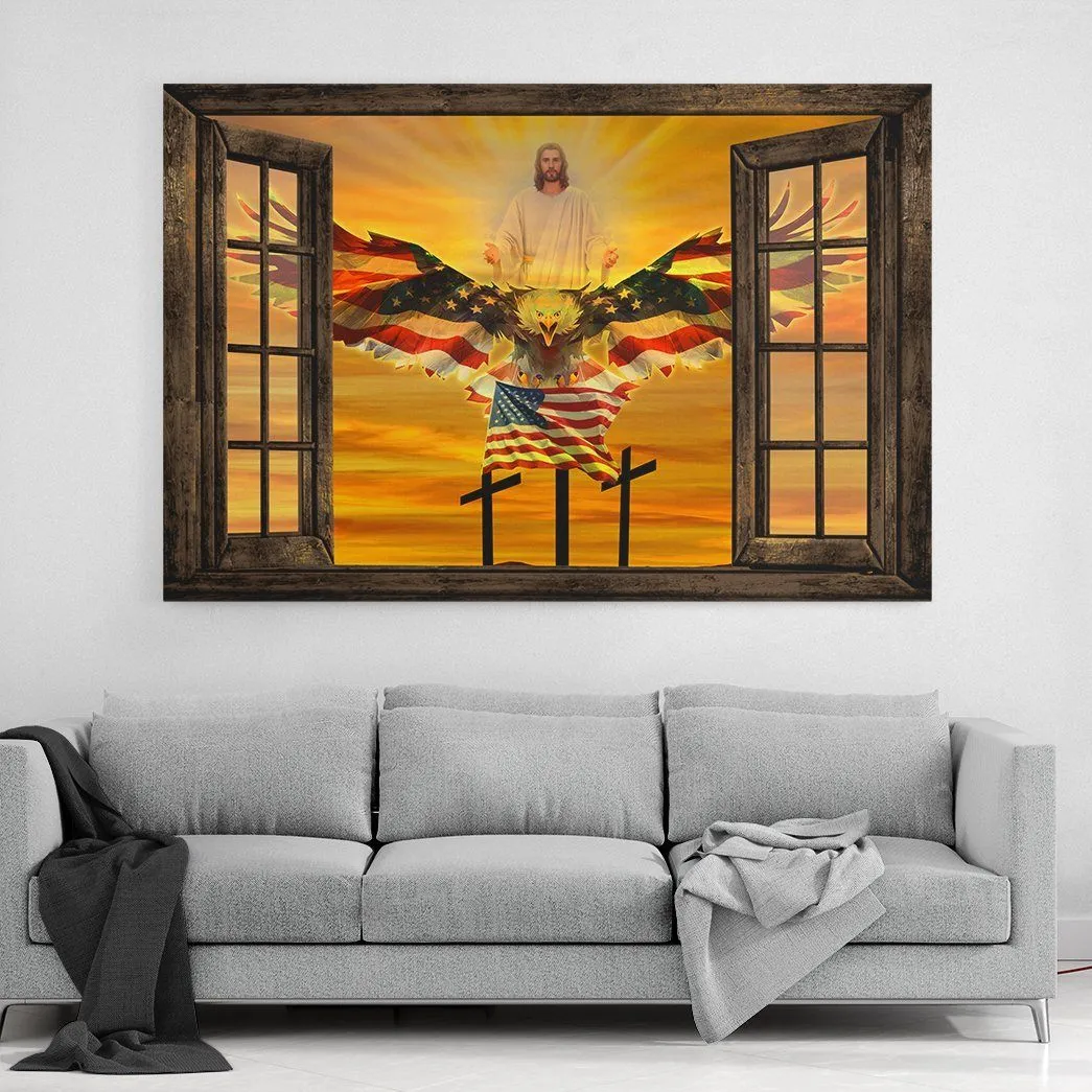 Gearhuman 3D Jesus American Eagle Canvas