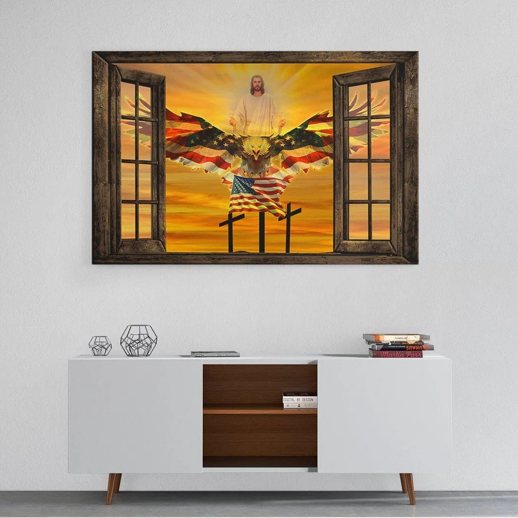 Gearhuman 3D Jesus American Eagle Canvas