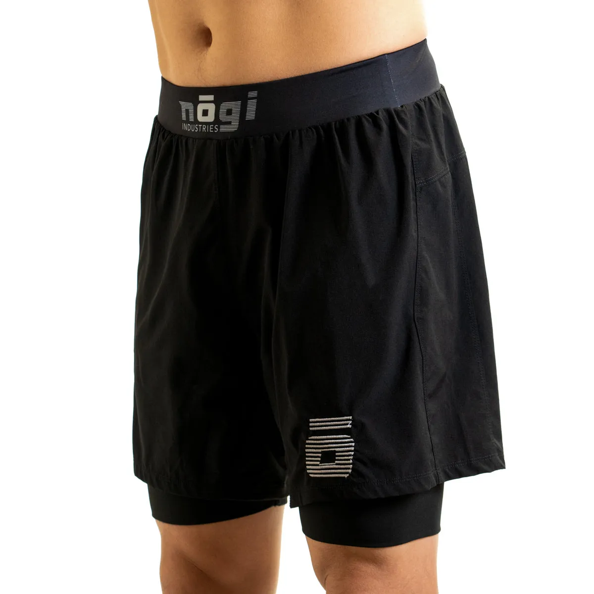 Ghost 7" Inseam Premium Lined Grappling Shorts - Obsidian Black