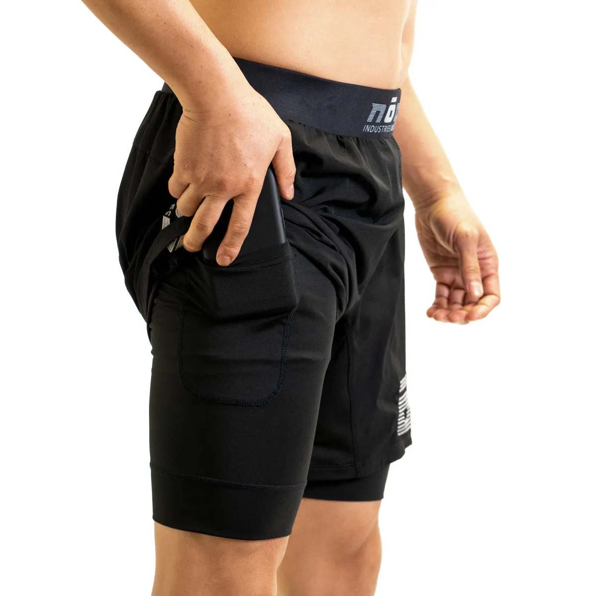 Ghost 7" Inseam Premium Lined Grappling Shorts - Obsidian Black