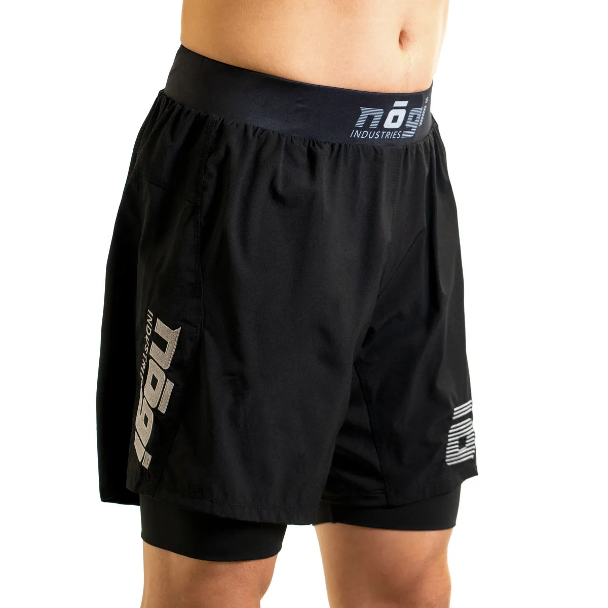 Ghost 7" Inseam Premium Lined Grappling Shorts - Obsidian Black