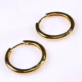 Gold Plated  Huggie Hoop Earrings 20mm