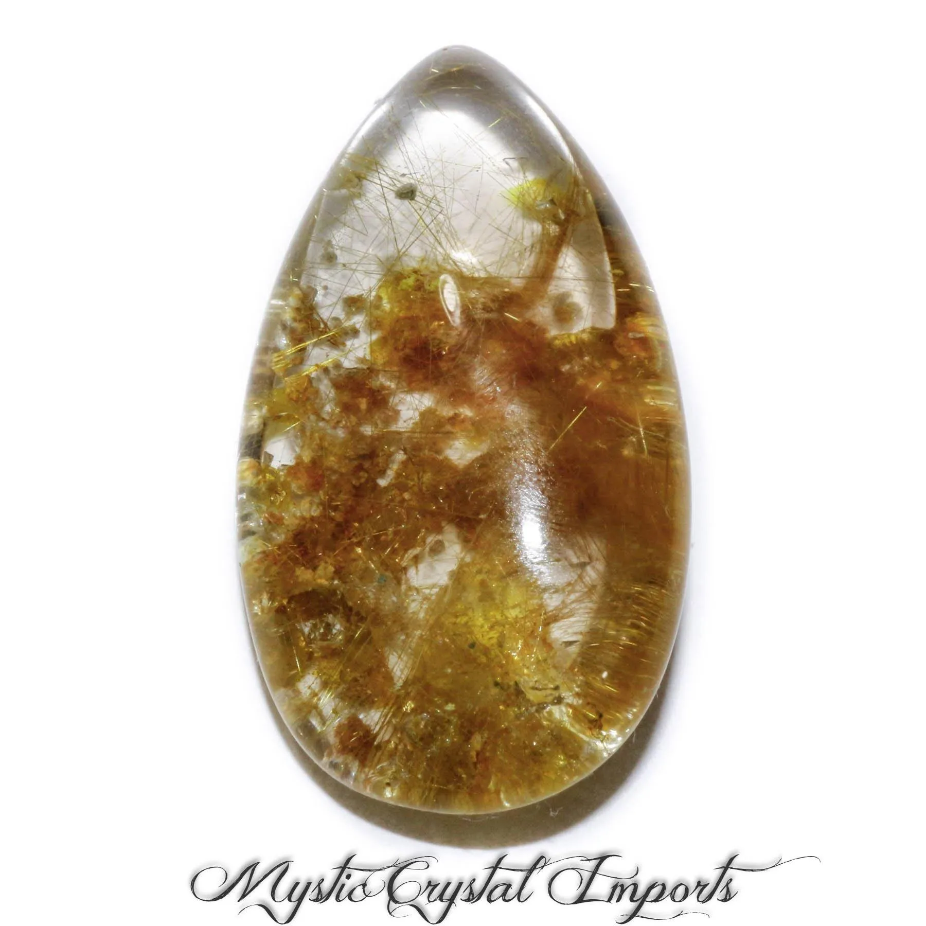 Golden  Rutilated Quartz Pocket Crystal  with Golden Inclusions- 53ct