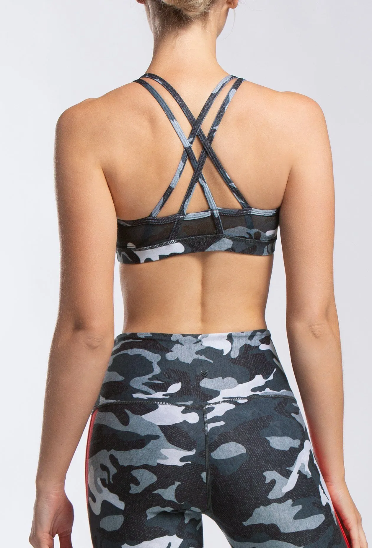 Grey Heather Camo Strappy Bra