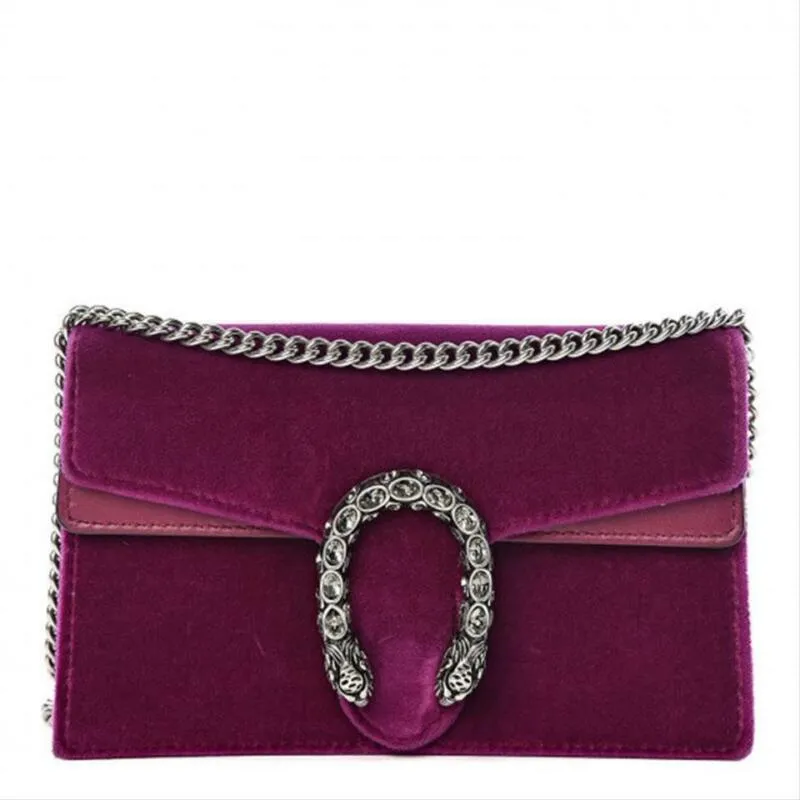 Gucci Dionysus Super Mini Fuchsia Purple Velvet Cross Body Bag