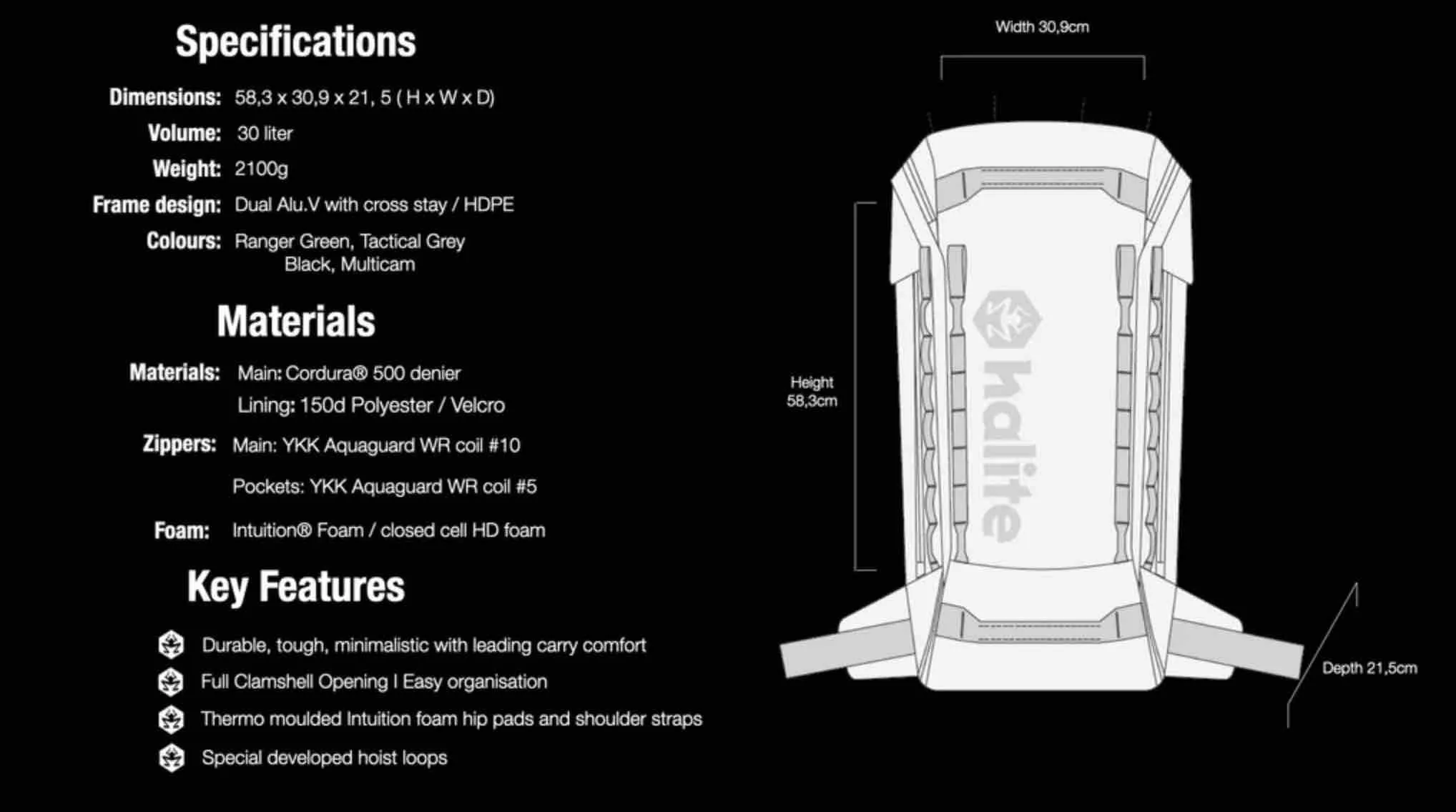 Halite Void Assault Pack 30L