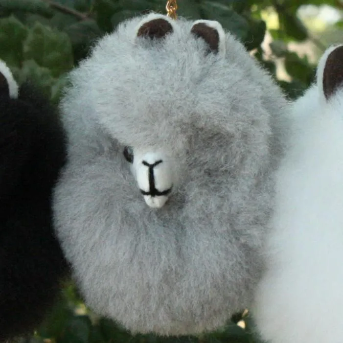 Happy Alpaca Face Keychain