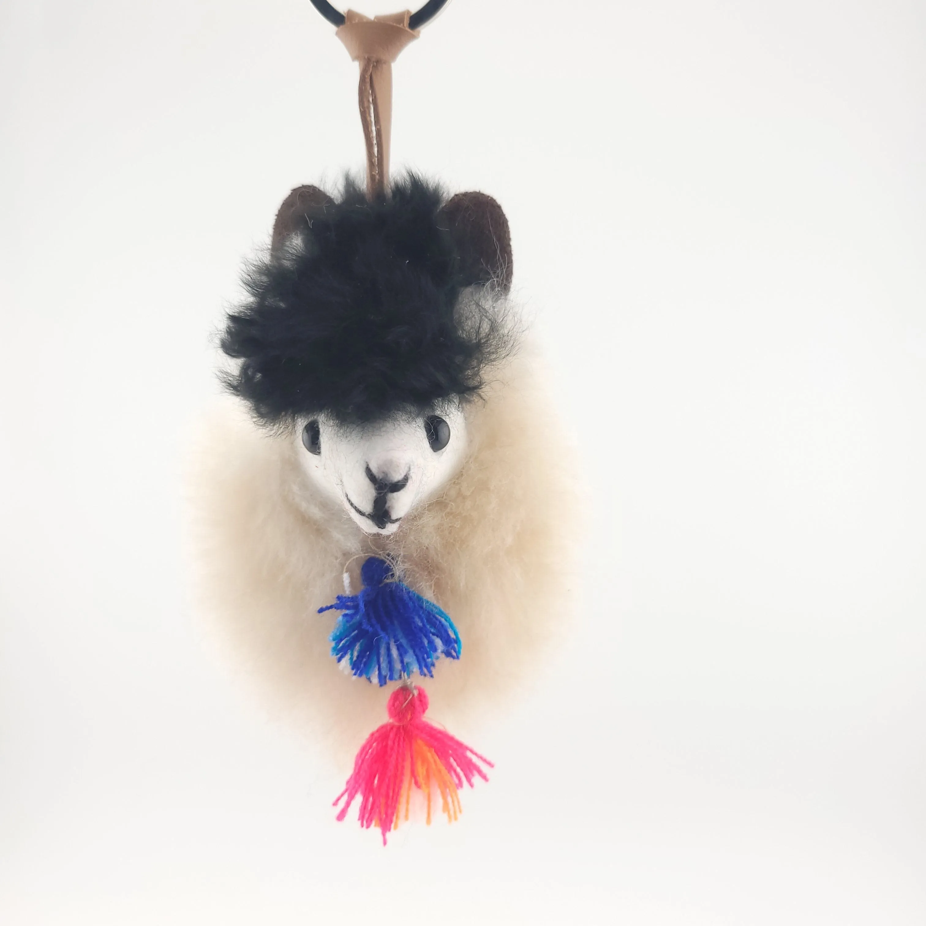 Happy Alpaca Face Keychain