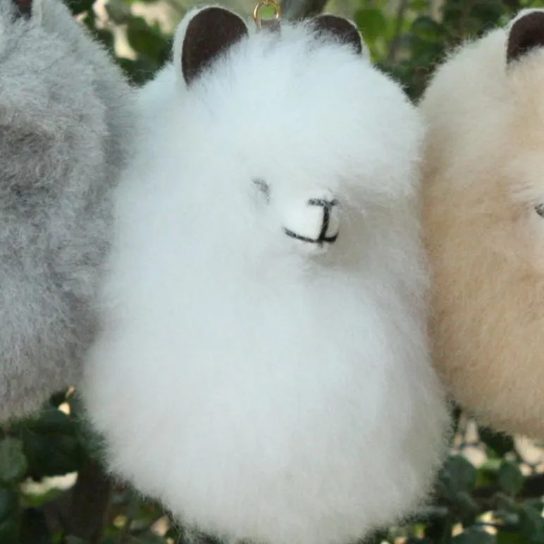 Happy Alpaca Face Keychain