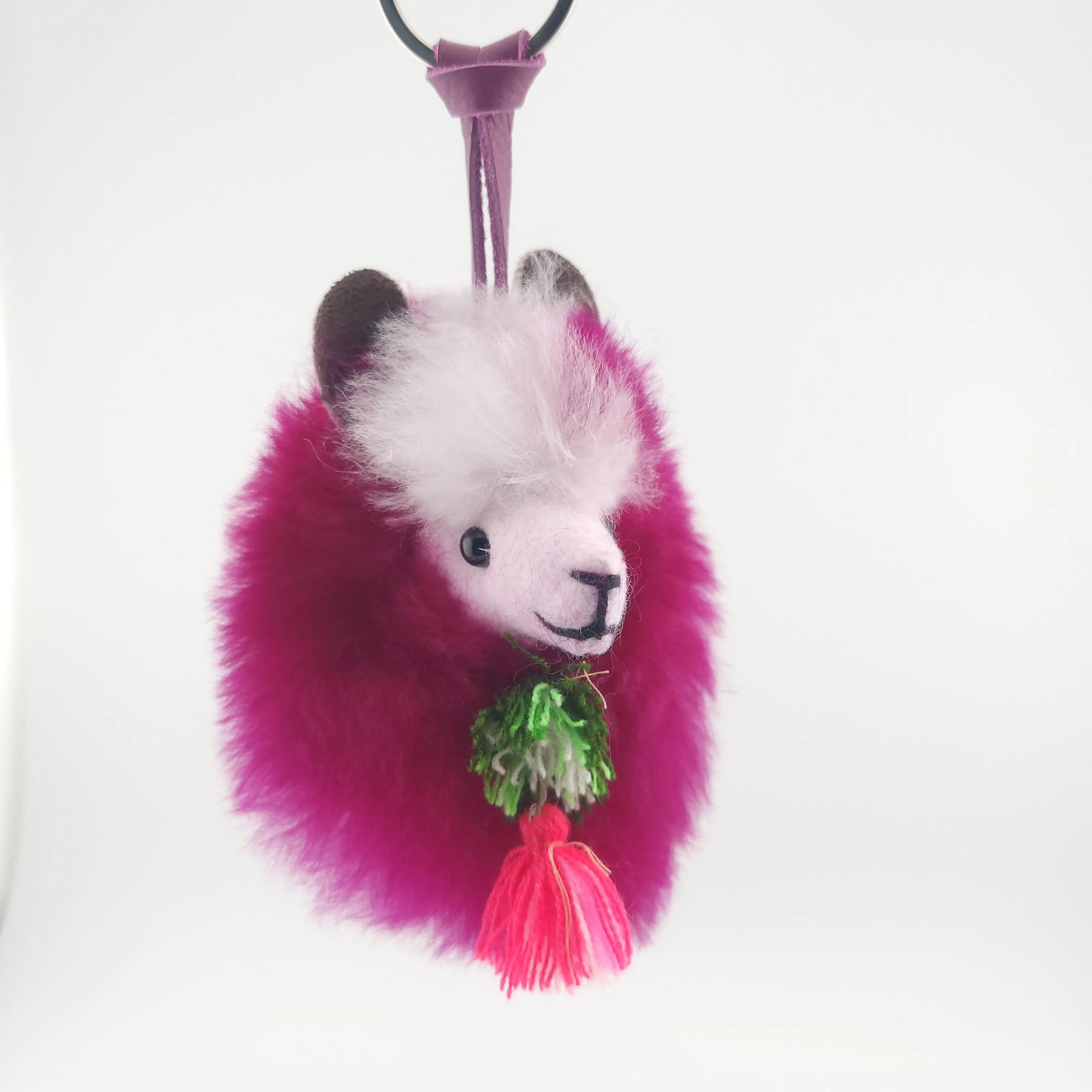 Happy Alpaca Face Keychain